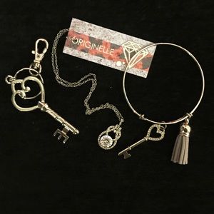 HANDMADE • Bangle, Keychain, & Necklace Set